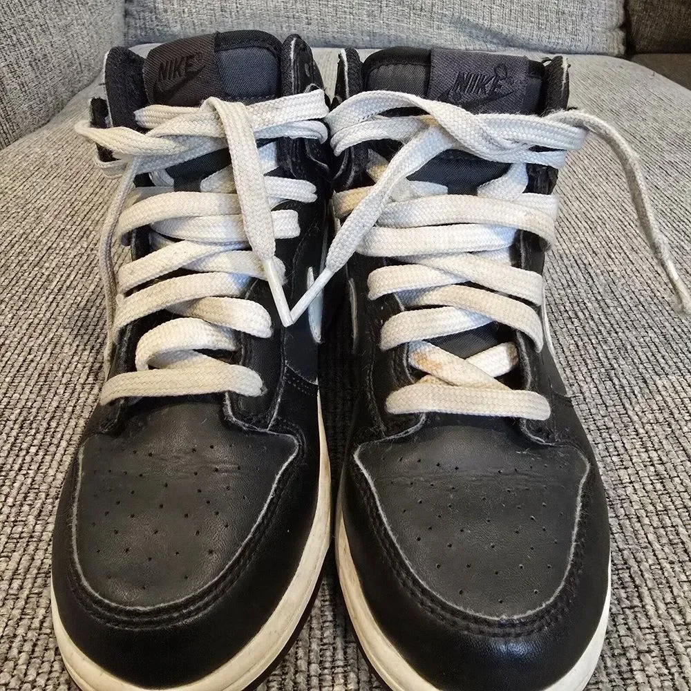 Nike Dunk High GS‎ Anthracite Black White Leather DH9753-001 Size 1.5Y